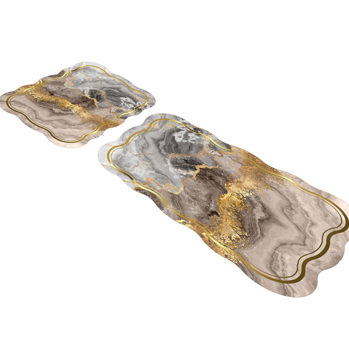 Mijölnir Juego de alfombras de baño Crema de 2 piezas Mijölnir Juego de alfombras de baño Crema de 2 piezas